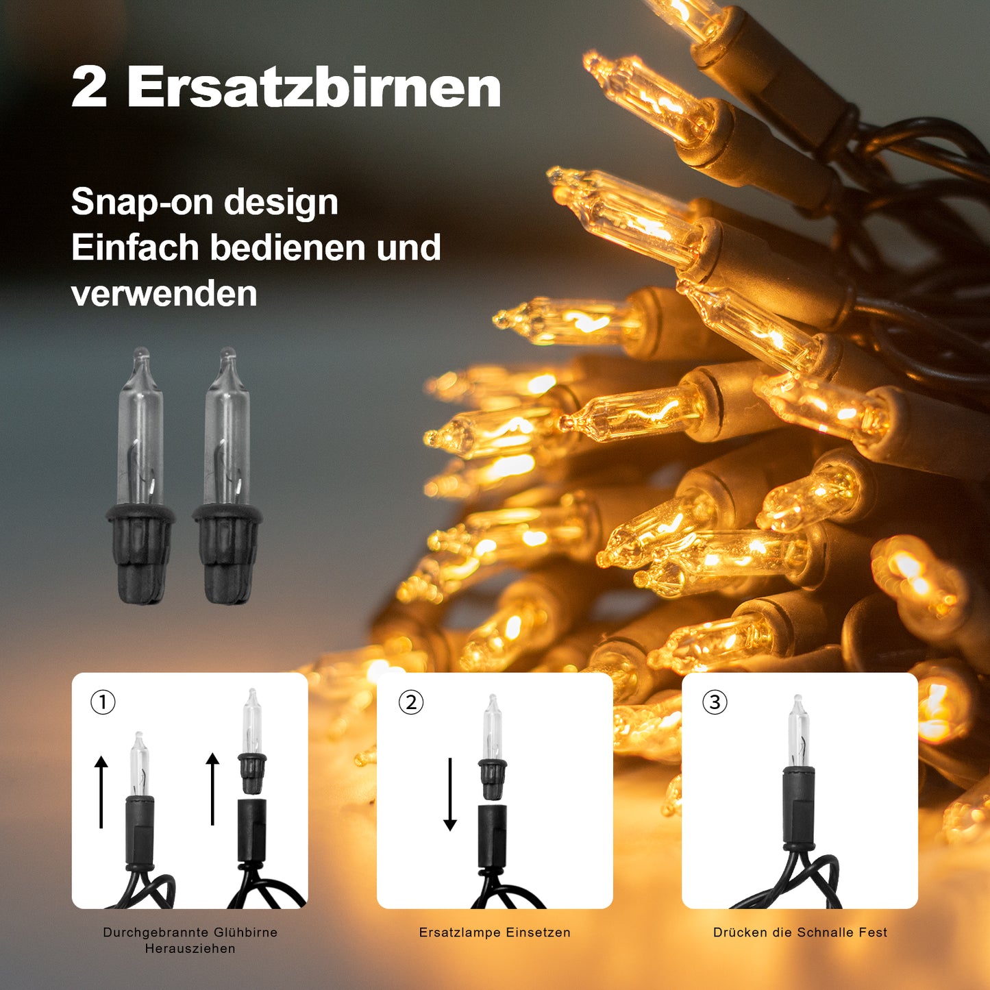 Ciskotu Lichterkette Weihnachtsbaum Warmweiß, 4.35M 20Lichter Lichterkette Tannenbaum Innen IP44 Wasserdicht mit Stecker, Geeignet für Weihnachtsdekoration, Weihnachtsbaumbeleuchtung, Raumdekoration