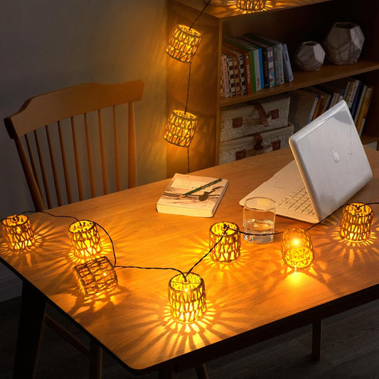 3M Solar Lichterkette Aussen, 10 LED Solar Lampions Außen Wetterfest Kugeln Lichterkette Außen Solar, 8 Modi Solar Lichterkette Outdoor Dimmbar Solarleuchten Für Außen Balkon Terrasse-Zylinder