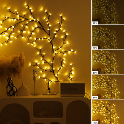 Ciskotu Lichterkette Willow Vine, 8 Modes USB Weidenrebe Baum Lichter mit Fernbedienung|Timer, 144 LED Biegbare Künstliche Baumzweige Lichter, Innen Wanddeko Aesthetic Room Schlafzimmer Deko