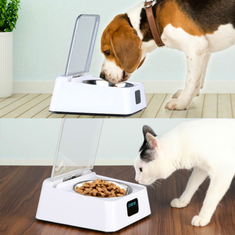 Intelligent Automatic Feeder, Stainless Steel Infrared Sensor Automatic Induction Bowl for Pets 350ml USB Charging Sensor Feeder Suitable