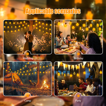 Ciskotu Solar Lichterkette Aussen, 8.0M 15 Glühbirnen 8 Modi LED Stern Hanfseil Lichterkette Außen Wetterfest Gartenleuchte, Vintage Outdoor Hanfseil Lichterkette für Garten, Balkon,Terrasse (Weiß)