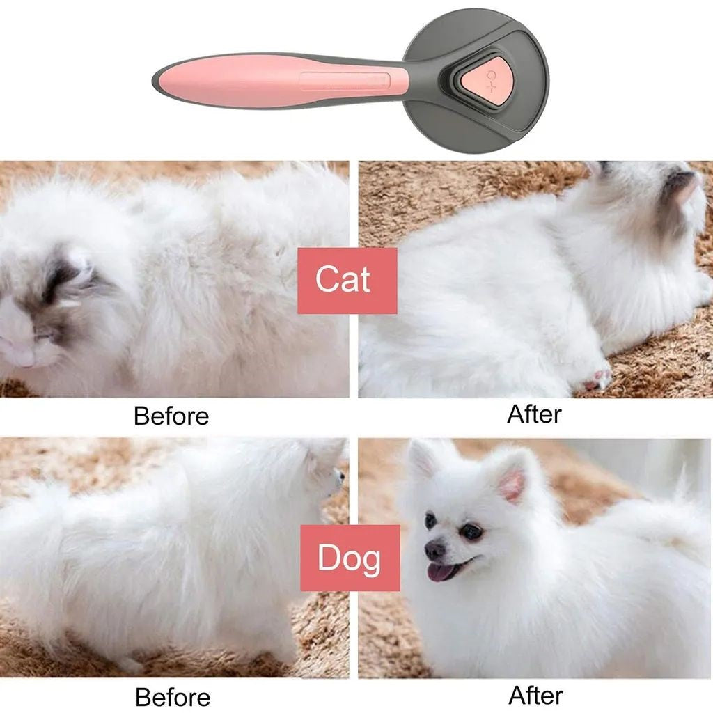 Pet dog brush, cat brush, pet brushes, hair remover pet brush for long hair and short hair, clean pet hair from the brush