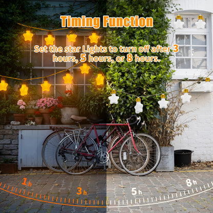 Ciskotu Solar Lichterkette Aussen, 8.0M 15 Glühbirnen 8 Modi LED Stern Hanfseil Lichterkette Außen Wetterfest Gartenleuchte, Vintage Outdoor Hanfseil Lichterkette für Garten, Balkon,Terrasse (Weiß)
