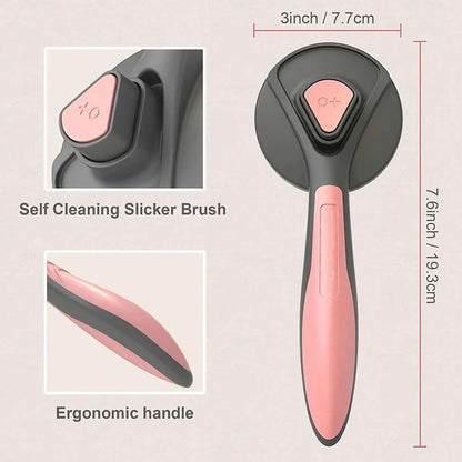 Pet dog brush, cat brush, pet brushes, hair remover pet brush for long hair and short hair, clean pet hair from the brush