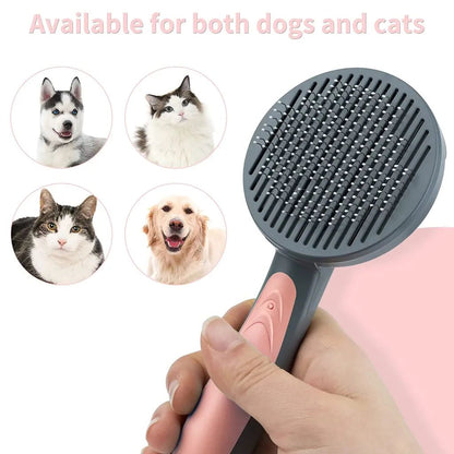 Pet dog brush, cat brush, pet brushes, hair remover pet brush for long hair and short hair, clean pet hair from the brush