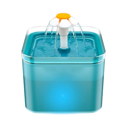 Cat Water Fountain, Ultra Quiet Cat Fountain 2L with LED Light, Activated Carbon Filter, Pet Water Fountain for Cats and Small Dogs