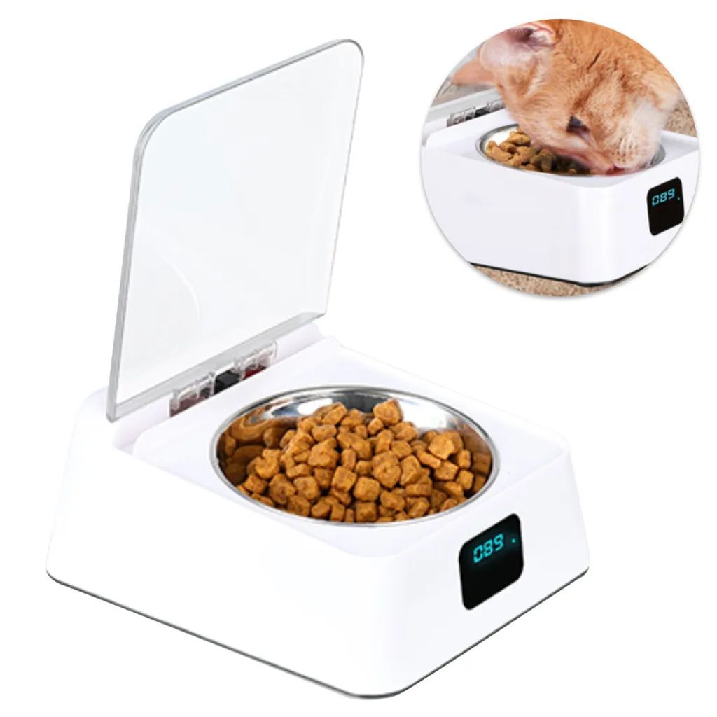 Intelligent Automatic Feeder, Stainless Steel Infrared Sensor Automatic Induction Bowl for Pets 350ml USB Charging Sensor Feeder Suitable