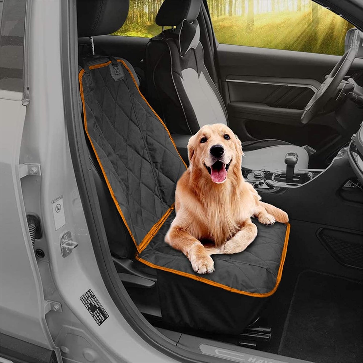 Dog Pet Car Seat Cover, Waterproof Front Seat Covers for Dogs, Car Seat Protector for Dogs with Side Flaps, Fits Most Cars, SUVs