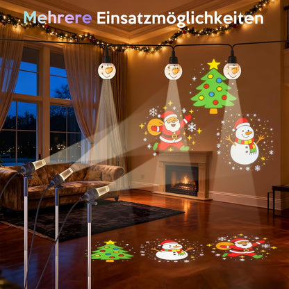 Projektor Weihnachten Aussen,Schneemann,Weihnachtsmann,Weihnachtsbaum Projektor,Wasserdicht Weihnachtsbeleuchtung außen für Garten Fenster Wand Hof Party Weihnachtsdeko