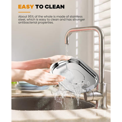 Cat Water Fountain with Water Level Window, 100oz/3.2L Water Fountain for Cats Inside, Stainless Steel Pet Water Fountain Dog Water Dispenser