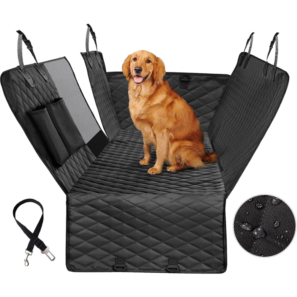 Animal blanket, dog seat cover for back seat, 100% waterproof, dog car seat covers with mesh window, scratch-resistant, non-slip, car hammock for dogs