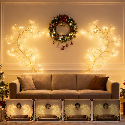 lichterkette willow vine mit Stecker, 384 LEDs Led Baum Blühender mit Fernbedienung|Timer, 8 Modi lichterkette wanddeko für zimmer schlafzimmer wohnzimmer aesthetic [Energieklasse C]