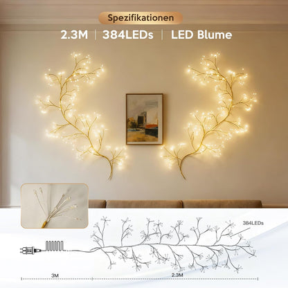 lichterkette willow vine mit Stecker, 384 LEDs Led Baum Blühender mit Fernbedienung|Timer, 8 Modi lichterkette wanddeko für zimmer schlafzimmer wohnzimmer aesthetic [Energieklasse C]