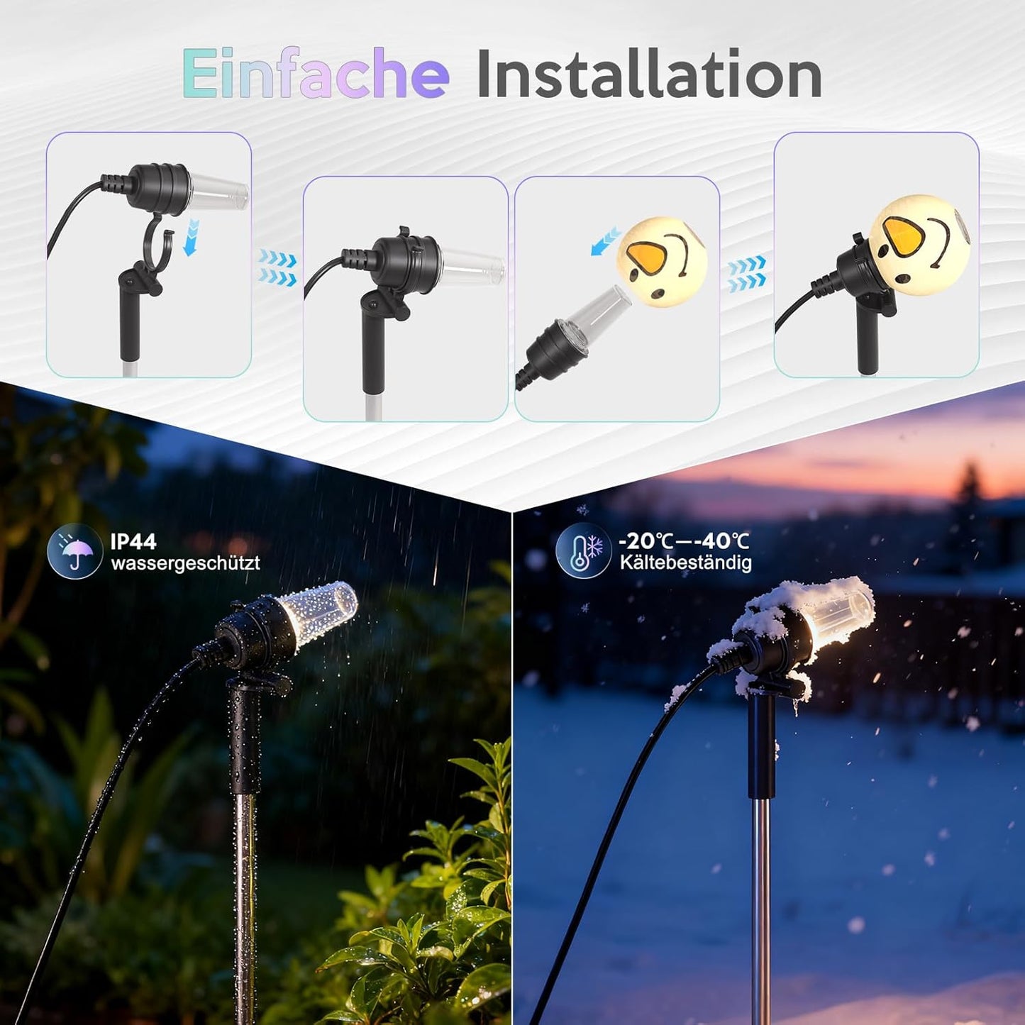 Projektor Weihnachten Aussen,Schneemann,Weihnachtsmann,Weihnachtsbaum Projektor,Wasserdicht Weihnachtsbeleuchtung außen für Garten Fenster Wand Hof Party Weihnachtsdeko