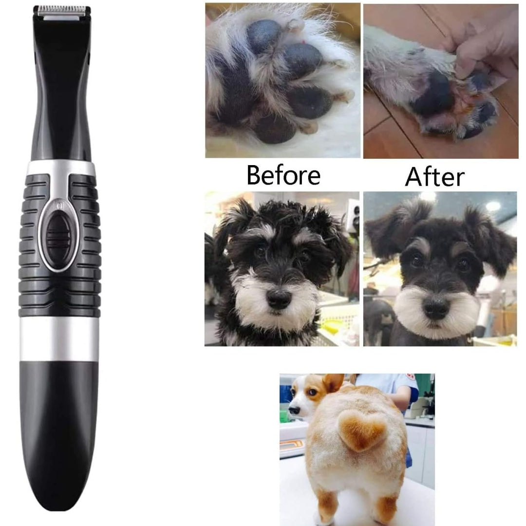 Dog clipper, cordless low noise electric pet trimmer, dog grooming hair clipper for trimming hair around paws, torso