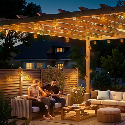 3M Solar Lichterkette Aussen, 10 LED Solar Lampions Außen Wetterfest Kugeln Lichterkette Außen Solar, 8 Modi Solar Lichterkette Outdoor Dimmbar Solarleuchten Für Außen Balkon Terrasse-Zylinder