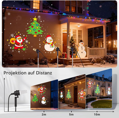 Projektor Weihnachten Aussen,Schneemann,Weihnachtsmann,Weihnachtsbaum Projektor,Wasserdicht Weihnachtsbeleuchtung außen für Garten Fenster Wand Hof Party Weihnachtsdeko