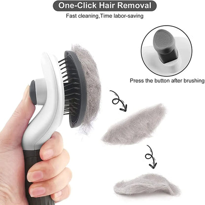 Cat Dog Brush 3-in-1 Set Combs in Short and Long Hair Fur Comb Detangler Undercoat Brush Undercoat Dog Brush Gray