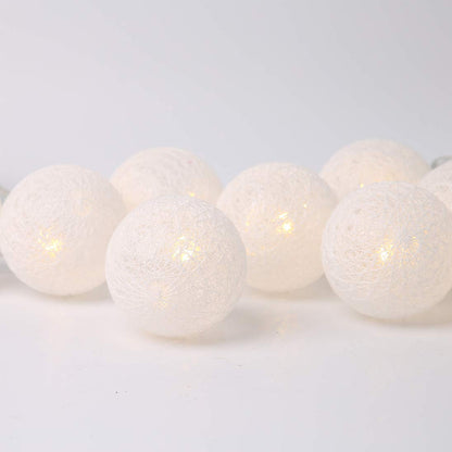 Ciskotu LED Lichterkette Baumwollkugeln Batteriebetrieben, 3,3m 20er Cotton Ball Lichterketten Kugeln Nachtlicht für Weihnachten, Hochzeit, Party, Zimmer, Wohnheim, Innen Deko