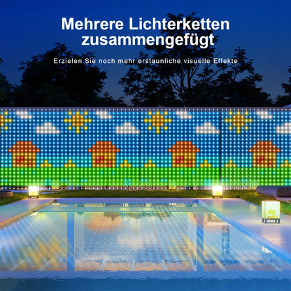 Ciskotu LED Lichtervorhang, 86+ Modi RGBIC Smart Vorhang Lichter DIY Dynamisch Muster mit 400 LED, IP65 Wasserdicht Mehrfarbig Lichterketten Vorhang für Weihnachten Deko (2 x 2M)