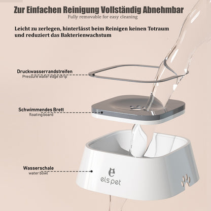 1L Water Bowl for Dogs and Cats Leak-proof Bowl Pet Drinking Bowl Drinking Fountain Pet Automatic Water Dispenser