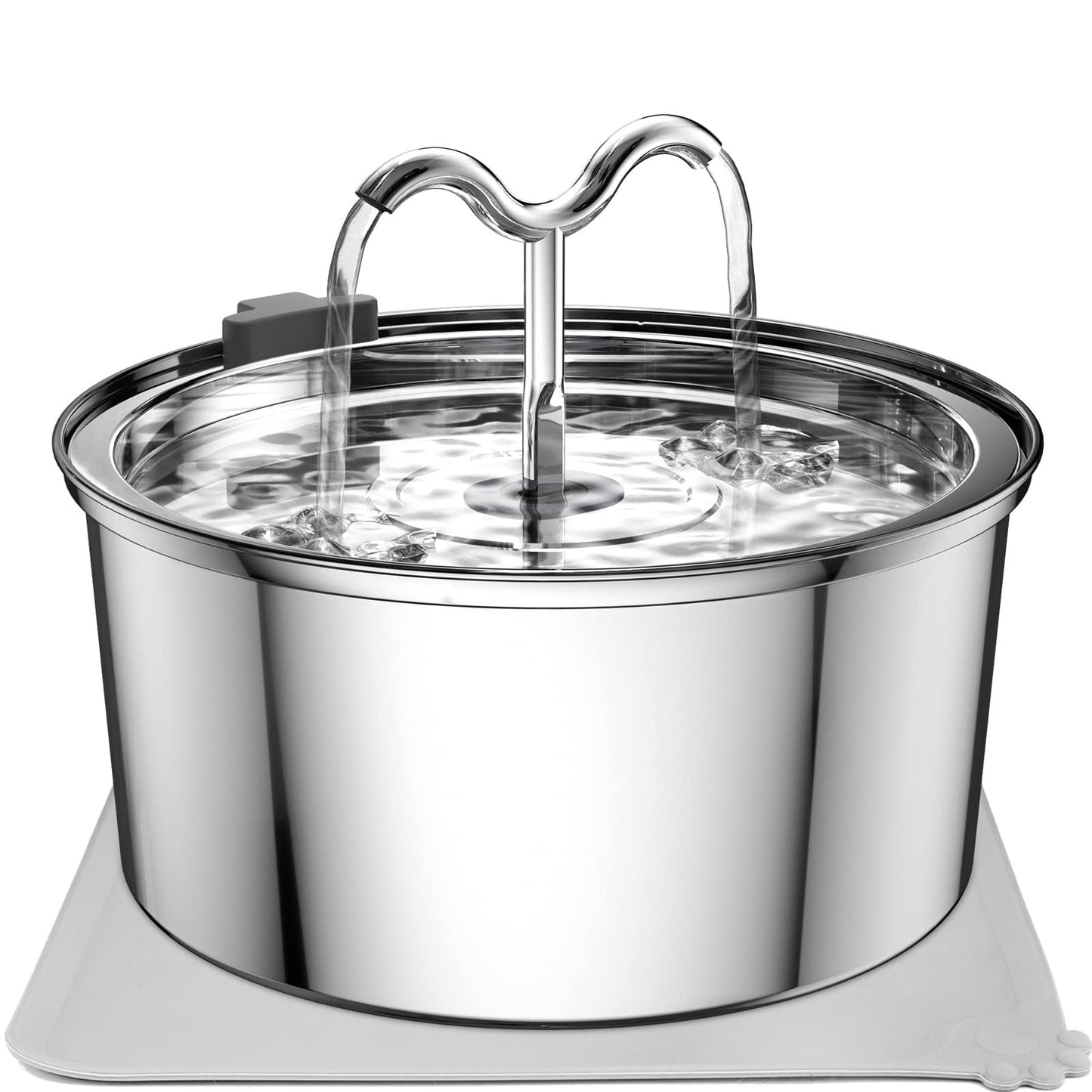 Cat water fountain, 3.2L stainless steel, pet water dispenser, automatic metal drinking fountain, water bowl, ultra-quiet pump