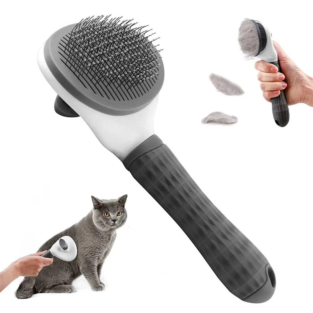 Cat Dog Brush 3-in-1 Set Combs in Short and Long Hair Fur Comb Detangler Undercoat Brush Undercoat Dog Brush Gray