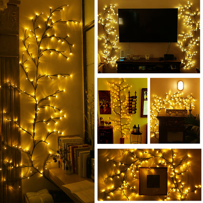 Ciskotu Lichterkette Willow Vine, 8 Modes USB Weidenrebe Baum Lichter mit Fernbedienung|Timer, 144 LED Biegbare Künstliche Baumzweige Lichter, Innen Wanddeko Aesthetic Room Schlafzimmer Deko