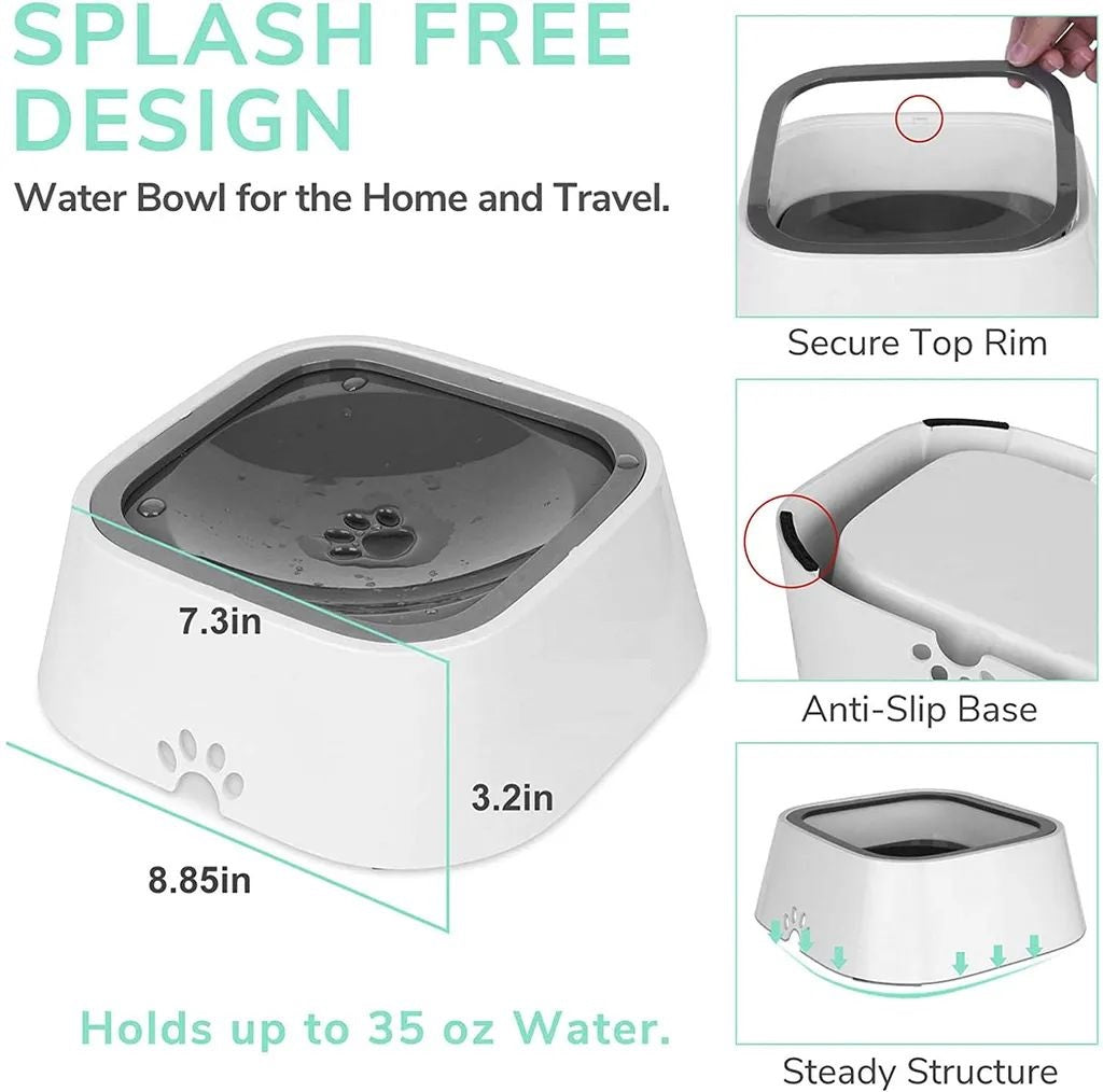 1L Water Bowl for Dogs and Cats Leak-proof Bowl Pet Drinking Bowl Drinking Fountain Pet Automatic Water Dispenser