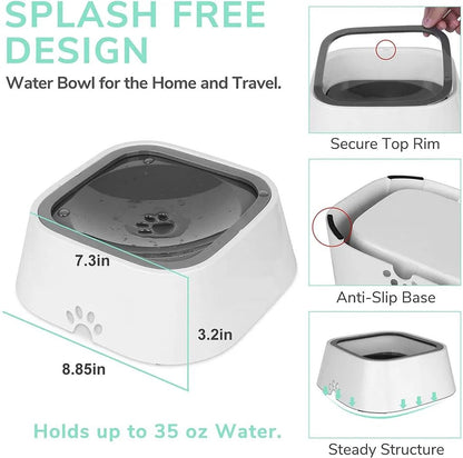 1L Water Bowl for Dogs and Cats Leak-proof Bowl Pet Drinking Bowl Drinking Fountain Pet Automatic Water Dispenser