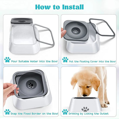 1L Water Bowl for Dogs and Cats Leak-proof Bowl Pet Drinking Bowl Drinking Fountain Pet Automatic Water Dispenser