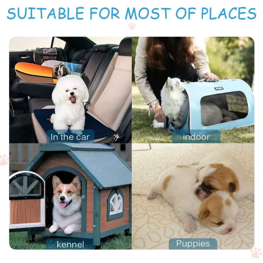 Pet Heated Blanket for Cats and Dogs, Pet Heated Blanket with Adjustable Temperature Controls, Waterproof Heating Mat with Anti-Break Bite Tube and Replaceable Felt Cover