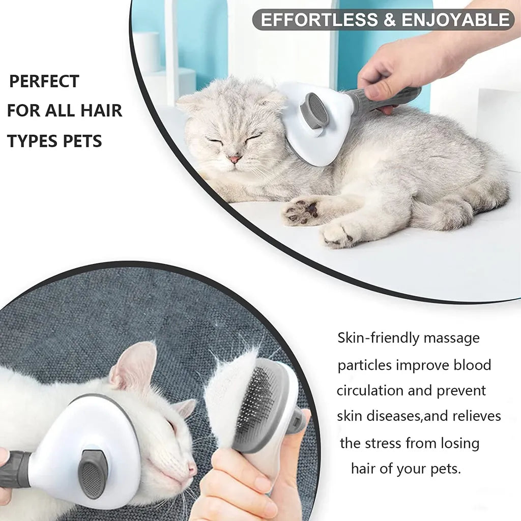 Cat Dog Brush 3-in-1 Set Combs in Short and Long Hair Fur Comb Detangler Undercoat Brush Undercoat Dog Brush Gray