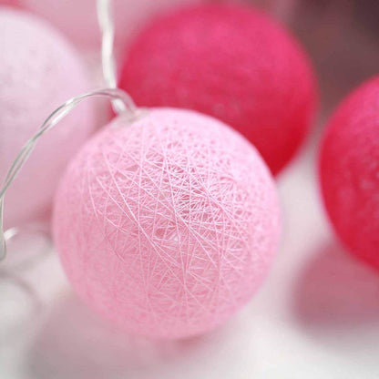 LED Lichterkette Baumwollkugeln mit Stecker, 3,8m 20er Cotton Ball Lichterketten Kugeln Nachtlicht für Weihnachten, Hochzeit, Party, Zimmer, Wohnheim, Innen Deko