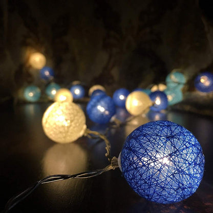 Ciskotu LED Lichterkette Baumwollkugeln mit Stecker, 3,8m 20er Cotton Ball Lichterketten Kugeln Nachtlicht für Weihnachten, Hochzeit, Party, Zimmer, Wohnheim, Innen Deko